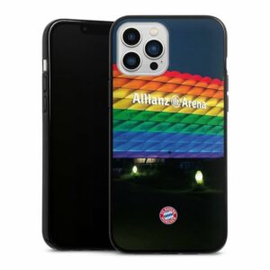 DeinDesign Handyhülle "FC Bayern München Regenbogen Stadion Allianz Arena Rainbow", Apple iPhone 13 Pro Max Silikon Hülle Bumper Case Handy Schutzhülle