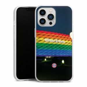 DeinDesign Handyhülle "FC Bayern München Regenbogen Stadion Allianz Arena Rainbow", Apple iPhone 13 Pro Silikon Hülle Bumper Case Handy Schutzhülle