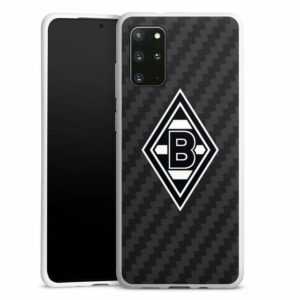DeinDesign Handyhülle "Gladbach Borussia Mönchengladbach Carbon Borussia Raute Carbon", Samsung Galaxy S20 Plus Silikon Hülle Bumper Case Handy Schutzhülle