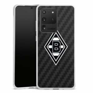 DeinDesign Handyhülle "Gladbach Borussia Mönchengladbach Carbon Borussia Raute Carbon", Samsung Galaxy S20 Ultra 5G Silikon Hülle Bumper Case Smartphone Cover