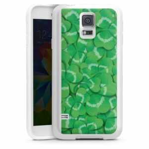 DeinDesign Handyhülle "Glücksbringer Klee Glück Clovers", Samsung Galaxy S5 Silikon Hülle Bumper Case Handy Schutzhülle