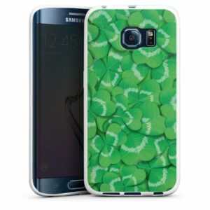 DeinDesign Handyhülle "Glücksbringer Klee Glück Clovers", Samsung Galaxy S6 Edge Silikon Hülle Bumper Case Handy Schutzhülle