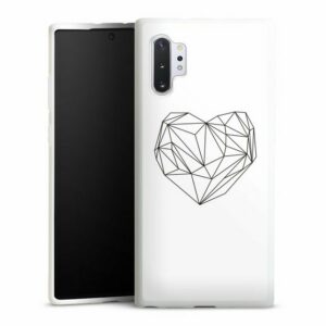 DeinDesign Handyhülle "Herz Graphic Dreiecke Heart graphic white", Samsung Galaxy Note 10 Plus Silikon Hülle Bumper Case Smartphone Cover