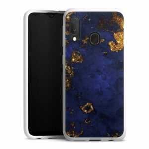 DeinDesign Handyhülle "Marmor Gold Utart Blue and Golden Marble Look", Samsung Galaxy A20e Silikon Hülle Bumper Case Handy Schutzhülle
