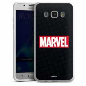 DeinDesign Handyhülle "Marvel Comic Logo Marvel Logo Black Red", Samsung Galaxy J5 (2016) Silikon Hülle Bumper Case Handy Schutzhülle