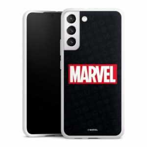 DeinDesign Handyhülle "Marvel Comic Logo Marvel Logo Black Red", Samsung Galaxy S22 Plus Silikon Hülle Bumper Case Handy Schutzhülle
