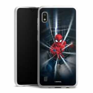 DeinDesign Handyhülle "Marvel Spider-Man Kinofilm Spider-Man Webs In Action", Samsung Galaxy A10 Silikon Hülle Bumper Case Handy Schutzhülle