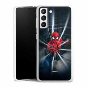 DeinDesign Handyhülle "Marvel Spider-Man Kinofilm Spider-Man Webs In Action", Samsung Galaxy S21 5G Silikon Hülle Bumper Case Handy Schutzhülle