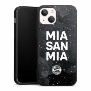 DeinDesign Handyhülle "Mia San Mia Girl Style FC Bayern München Mia San Mia Girly - FCB", Apple iPhone 13 Mini Silikon Hülle Premium Case Handy Schutzhülle