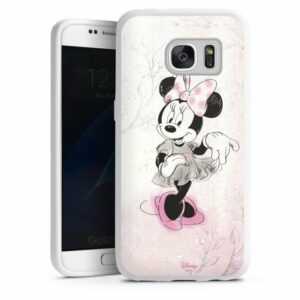 DeinDesign Handyhülle "Minnie Mouse Disney Vintage Minnie Watercolor", Samsung Galaxy S7 Silikon Hülle Bumper Case Handy Schutzhülle