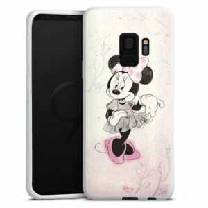 DeinDesign Handyhülle "Minnie Mouse Disney Vintage Minnie Watercolor", Samsung Galaxy S9 Silikon Hülle Bumper Case Handy Schutzhülle
