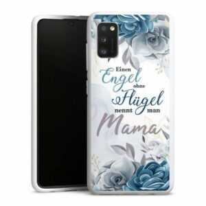 DeinDesign Handyhülle "Muttertag Mama Blumen Engel Mama Blumen", Samsung Galaxy A41 Silikon Hülle Bumper Case Handy Schutzhülle