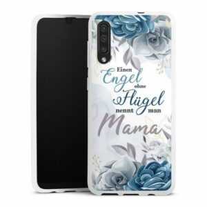 DeinDesign Handyhülle "Muttertag Mama Blumen Engel Mama Blumen", Samsung Galaxy A50 Silikon Hülle Bumper Case Handy Schutzhülle