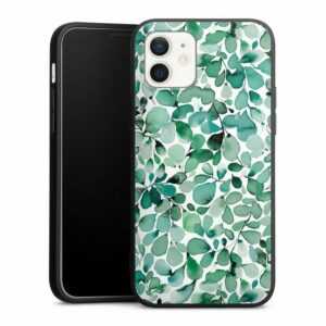 DeinDesign Handyhülle "Pastell Wasserfarbe Blätter Watercolor Pattern Leaffy Leaves", Apple iPhone 12 Silikon Hülle Premium Case Handy Schutzhülle