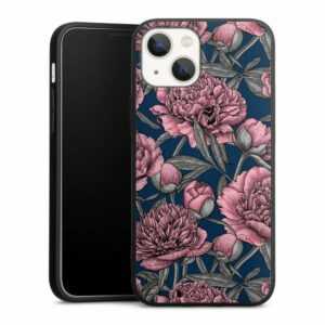 DeinDesign Handyhülle "Pfingstrose Blumen Blüte Night Peony Garden 4", Apple iPhone 13 Mini Silikon Hülle Premium Case Handy Schutzhülle