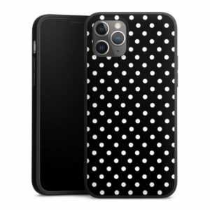 DeinDesign Handyhülle "Punkte Retro Polka Dots Polka Dots - schwarz und weiß", Apple iPhone 12 Pro Silikon Hülle Premium Case Handy Schutzhülle