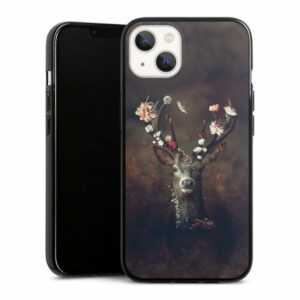 DeinDesign Handyhülle "Rehe Rentier Blumen Fauna Flora Deer", Apple iPhone 13 Silikon Hülle Bumper Case Handy Schutzhülle