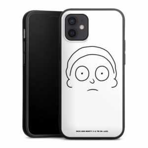DeinDesign Handyhülle "Rick & Morty Serienmotiv Fanartikel Morty Line Art", Apple iPhone 12 mini Silikon Hülle Premium Case Handy Schutzhülle