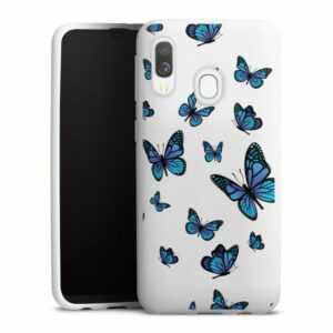 DeinDesign Handyhülle "Schmetterling Muster transparent Butterfly Pattern Transparent", Samsung Galaxy A40 Silikon Hülle Bumper Case Handy Schutzhülle