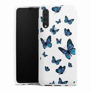 DeinDesign Handyhülle "Schmetterling Muster transparent Butterfly Pattern Transparent", Samsung Galaxy A50 Silikon Hülle Bumper Case Handy Schutzhülle