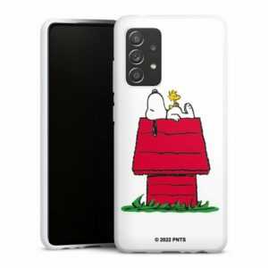 DeinDesign Handyhülle "Snoopy Offizielles Lizenzprodukt Peanuts Snoopy and Woodstock Classic", Samsung Galaxy A52 5G Silikon Hülle Bumper Case Handy Schutzhülle