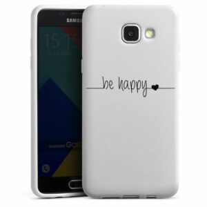 DeinDesign Handyhülle "Statement Glück Motiv ohne Hintergrund be happy transparent", Samsung Galaxy A5 (2016) Silikon Hülle Bumper Case Handy Schutzhülle