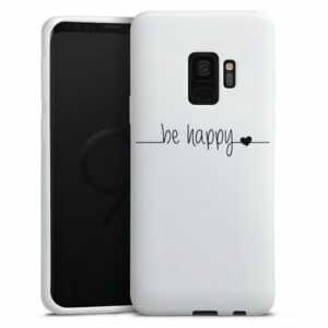 DeinDesign Handyhülle "Statement Glück Motiv ohne Hintergrund be happy transparent", Samsung Galaxy S9 Silikon Hülle Bumper Case Handy Schutzhülle