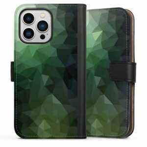 DeinDesign Handyhülle "Tarnmuster Mosaik Geometric Polygonal Mosaic Green", Apple iPhone 13 Pro Hülle Handy Flip Case Wallet Cover