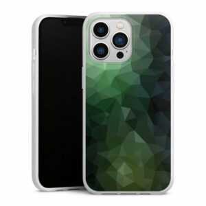 DeinDesign Handyhülle "Tarnmuster Mosaik Geometric Polygonal Mosaic Green", Apple iPhone 13 Pro Silikon Hülle Bumper Case Handy Schutzhülle