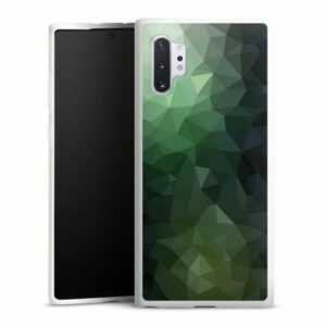 DeinDesign Handyhülle "Tarnmuster Mosaik Geometric Polygonal Mosaic Green", Samsung Galaxy Note 10 Plus Silikon Hülle Bumper Case Smartphone Cover
