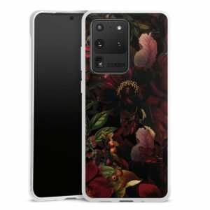 DeinDesign Handyhülle "Utart Blumen Wiese Dunkle Blumenwiese", Samsung Galaxy S20 Ultra 5G Silikon Hülle Bumper Case Smartphone Cover