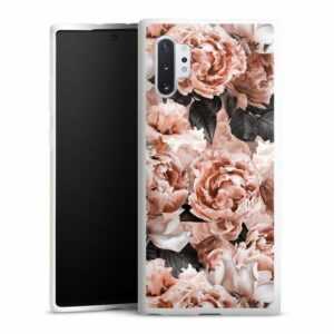 DeinDesign Handyhülle "Vintage Blume Rose Vintage Flower Wallpaper", Samsung Galaxy Note 10 Plus Silikon Hülle Bumper Case Smartphone Cover
