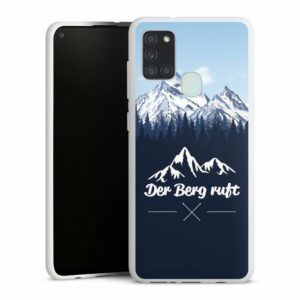 DeinDesign Handyhülle "Wanderlust Berg Himmel Winterparadies", Samsung Galaxy A21s Silikon Hülle Bumper Case Handy Schutzhülle