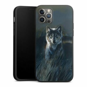 DeinDesign Handyhülle "Wolf Natur Malerei Wolf 2", Apple iPhone 12 Pro Silikon Hülle Premium Case Handy Schutzhülle