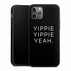 DeinDesign Handyhülle "Yippie Yippie Yeah Black", Apple iPhone 12 Pro Silikon Hülle Premium Case Handy Schutzhülle