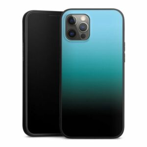 DeinDesign Handyhülle "zweifarbig Farbverlauf schwarz Modern Darkness", Apple iPhone 12 Pro Max Silikon Hülle Premium Case Handy Schutzhülle