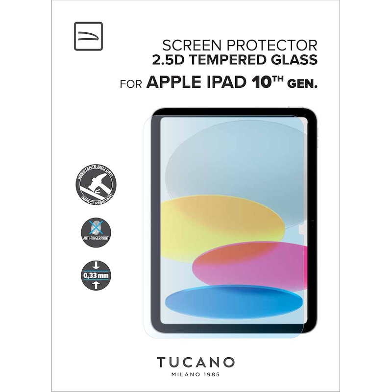 Tucano Displayschutz aus gehärtetem Glas für das iPad 10,9 Zoll (2022)