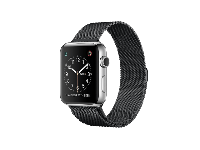 Apple Apple Watch Serie 2 | 42mm | Stainless Steel Silber | Schwarzes Sportarmband | GPS | WiFi