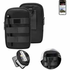 K-S-Trade Handyhülle, Holster Gürtel Tasche kompatibel mit Apple iPhone 13 Pro Handy Tasche Schutz Hülle dunkel-grau viele Fächer, 1x