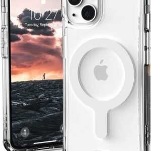 UAG Handyhülle "Plyo MagSafe", [Apple iPhone 13 MagSafe Hülle, Wireless-Charging kompatibel, Schutzhülle mit vergrößerten Tasten, iPhone 13 MagSafe Case nach US-Militärstandard] - ice (transparent)