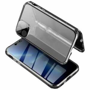 Wigento Handyhülle "Beidseitiger 360 Grad Privacy Magnet / Glas Case Bumper für Apple iPhone 13 Pro Handy Tasche Case Hülle Cover New Style"