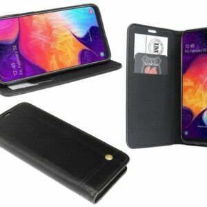 cofi1453 Handyhülle "Hülle Tasche für Samsung Galaxy A50", Kunstleder Schutzhülle Handy Wallet Case Cover mit Kartenfächern, Standfunktion Schwarz