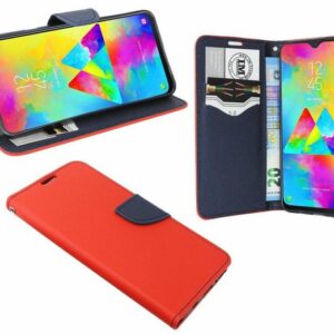 cofi1453 Handyhülle "Hülle Tasche für Samsung Galaxy M20", Kunstleder Schutzhülle Handy Wallet Case Cover mit Kartenfächern, Standfunktion Schwarz