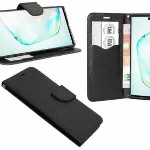 cofi1453 Handyhülle "Hülle Tasche für Samsung Galaxy Note 10 Plus", Kunstleder Schutzhülle Handy Wallet Case Cover mit Kartenfächern, Standfunktion Schwarz