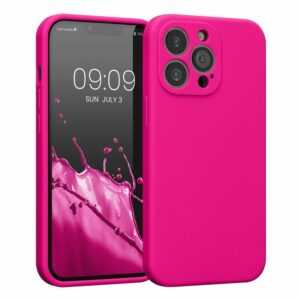 kwmobile Handyhülle, Hülle kompatibel mit Apple iPhone 13 Pro - Hülle Silikon gummiert - Handyhülle - Handy Case in Neon Pink