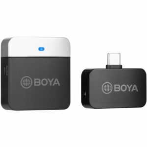 Boya BY-M1LV-U 2.4GHz drahtloser Mikrofonsystem-Sender + Empfänger Mini-Aufnahme-Mikrofon mit Typ-C-Anschluss-Ersatz für Android-Smartphones Tablets