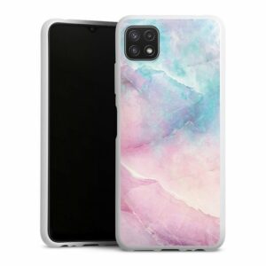 DeinDesign Handyhülle "Marmor Abdruck Pastell Iridescent Marble", Samsung Galaxy A22 5G Silikon Hülle Bumper Case Handy Schutzhülle