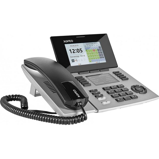 Agfeo ST 56 IP – SENSORfon – VoIP-Telefon – silber Kabelgebundenes Telefon