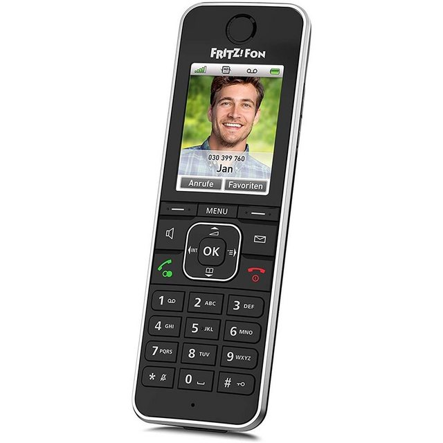 AVM FRITZ!Fon C6 Black Komforttelefon Schnurloses DECT-Telefon (Mobilteile: 1, für FRITZ!Box-Modelle mit DECT-Basisstation, Schwarz)