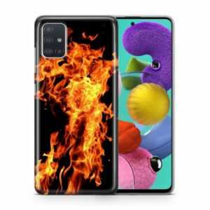 König Design Handyhülle, Schutzhülle für Samsung Galaxy J3 (2017) Motiv Handy Hülle Silikon Tasche Case Cover Feuer